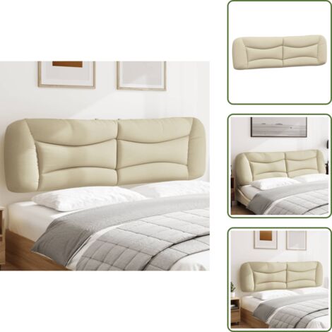 The Living Store Cuscino Testiera Hvar Crema 180 cm in Tessuto - Cuscino per testiera