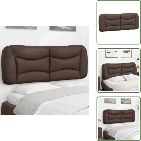 The Living Store Cuscino Testiera Hvar Marrone 120 cm in Similpelle - Cuscino per testa