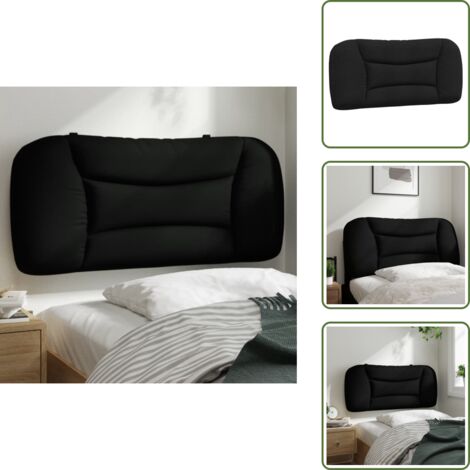 The Living Store Cuscino Testiera Hvar Nero 80 cm in Tessuto - Cuscino per testiera