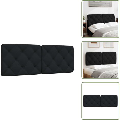 The Living Store Cuscino Testiera Nero 120 cm in Tessuto - Cuscino per testiera