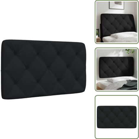 The Living Store Cuscino Testiera Nero 80 cm in Tessuto - Cuscino per testiera