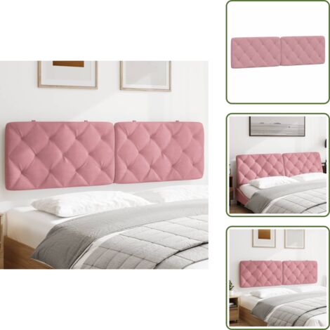 The Living Store Cuscino Testiera Rosa 180 cm in Velluto - Cuscino per testiera