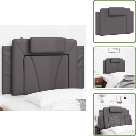 The Living Store Cuscino Testiera Viana Grigio 80 cm in Similpelle - Cuscino per testiera