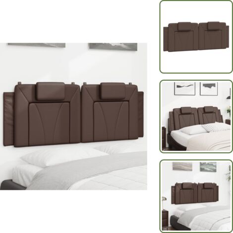 The Living Store Cuscino Testiera Viana Marrone 120 cm in Similpelle - Cuscino per testa