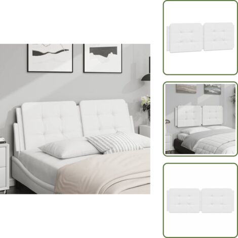 The Living Store Cuscino Testiera Zadar Bianco 120 cm in Similpelle - Cuscino per testiera