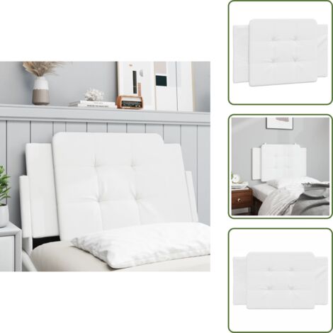 The Living Store Cuscino Testiera Zadar Bianco 80 cm in Similpelle - Cuscino per testiera