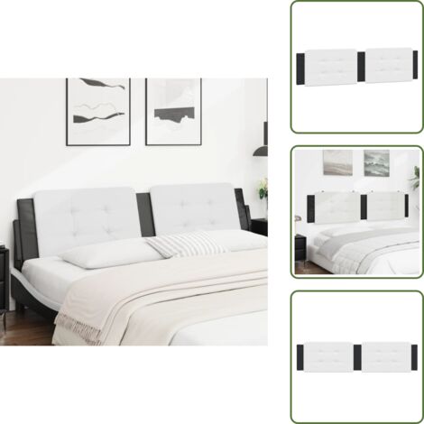 The Living Store Cuscino Testiera Zadar Nero e Bianco 200 cm in Similpelle - Cuscino per testa
