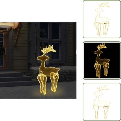 The Living Store Decorazione Natalizia Renna in Rete con 306 LED 60x24x89 cm - Renna illuminata