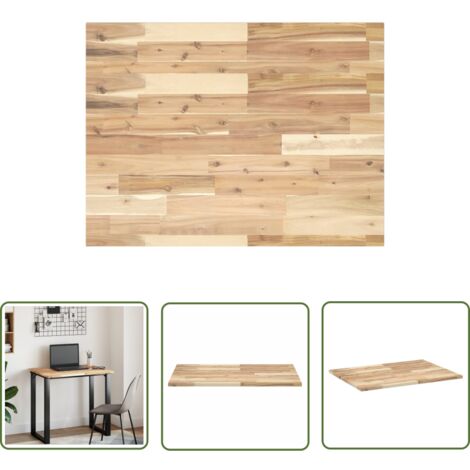 The Living Store Dessus de meuble de salle de bain non traité bois d'acacia - Meubles De Salle De Bain - Dessus De Lavabo - Acacia - Meuble Vasque - Design Rustique