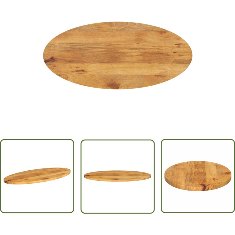 The Living Store - Dessus de table 110x40x2,5 cm ovale bois massif de manguier - Dessus De Table - Table Ronde - Table Rectangulaire - Table Oval