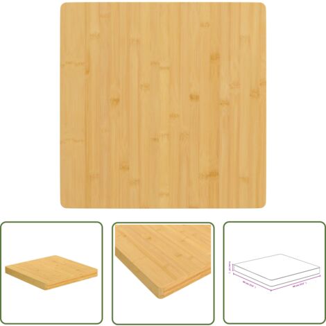 The Living Store Dessus de table 60x60x4 cm bambou - Dessus De Table - Plateau De Table - Table Basse - Table D'appoint - Bambou