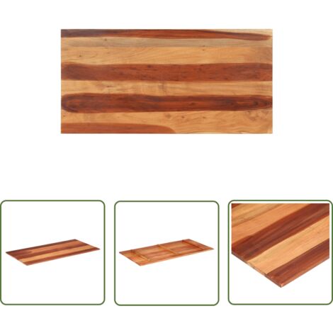 The Living Store Dessus de table bois massif d'acacia 15-16 mm 60x120 cm - Dessus De Table - Table En Bois - Acacia Massif - Plateau De Table - Meuble De Salle À Manger