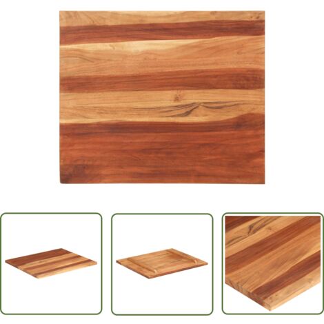 The Living Store Dessus de table bois massif d'acacia 25-27 mm 60x70 cm - Dessus De Table - Table En Bois - Acacia Massif - Plateau De Table - Meuble De Salle À Manger