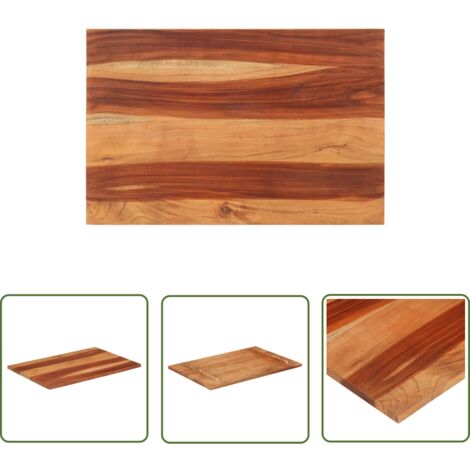 The Living Store Dessus de table bois massif d'acacia 25-27 mm 60x90 cm - Dessus De Table - Table En Bois - Acacia Massif - Plateau De Table - Meuble De Salle À Manger