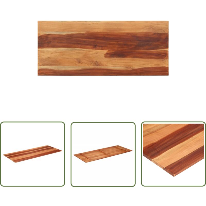 The Living Store - Dessus de table bois massif d'acacia 15-16 mm 60x140 cm - Dessus De Table - Plateau De Table - Acacia Massif - Meuble De Salle à