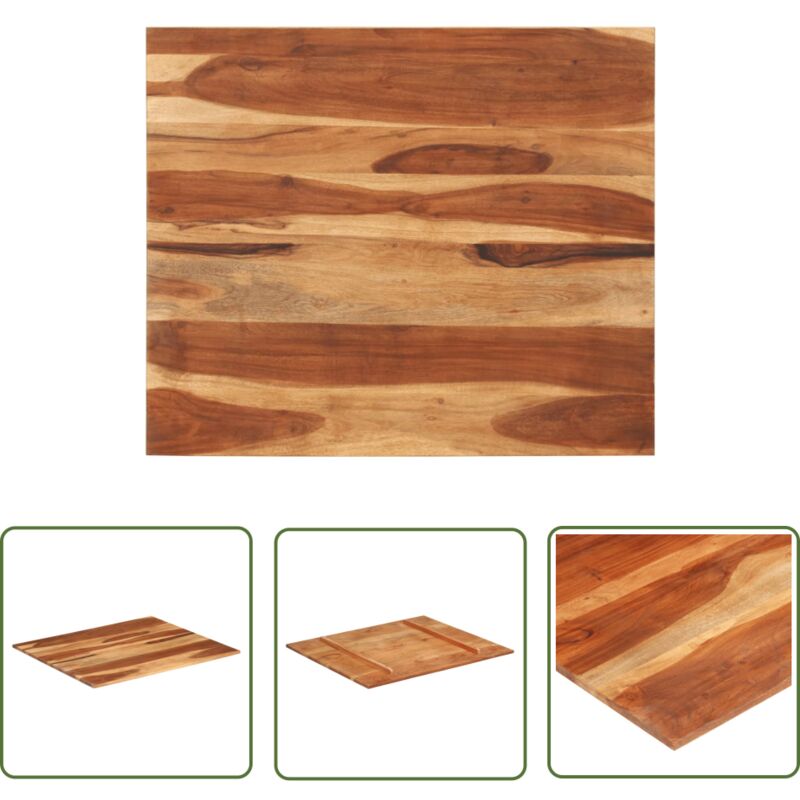 The Living Store - Dessus de table bois massif d'acacia 15-16 mm 70x80 cm - Dessus De Table - Table En Bois - Acacia Massif - Plateau De Table