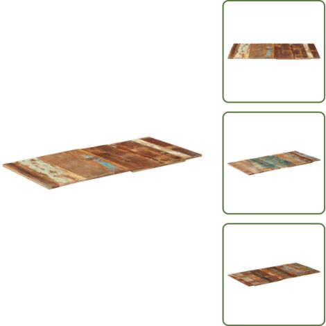 The Living Store Dessus de table rectangulaire 60x120 cm 15-16 mm Bois récupéré - Bois massif