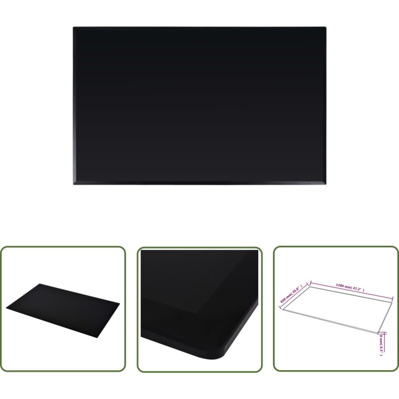 The Living Store - Dessus de table rectangulaire Verre trempé 1200 x 650 mm - Dessus De Table - Plateau De Table - Verre Trempé - Table Ronde - Table