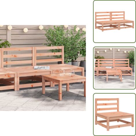The Living Store Divani Giardino Senza Braccioli 2pz 70x70x67cm Massello Douglas - Divano in legno