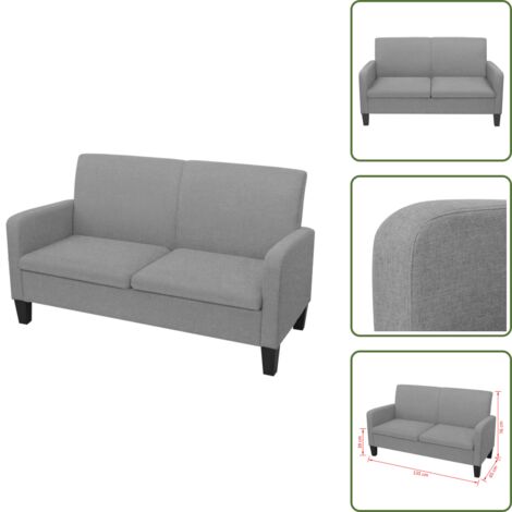 The Living Store Divano a 2 Posti 135x65x76 cm Grigio Chiaro - Divano moderno