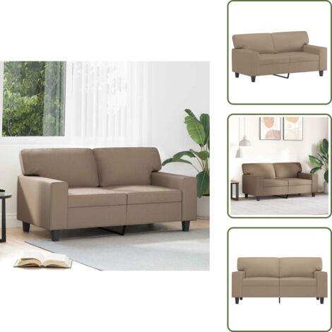 The Living Store Divano a 2 Posti Cappuccino 140 cm in Similpelle - Divano in similpelle