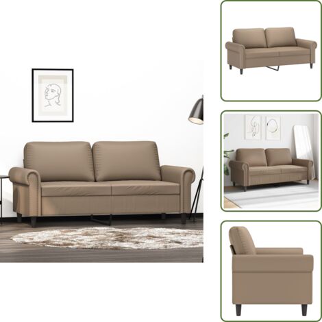 The Living Store Divano a 2 Posti Cappuccino 140 cm in Similpelle - Divano in similpelle