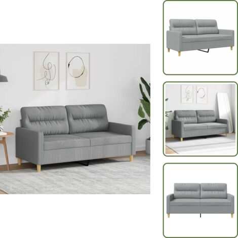 The Living Store Divano a 2 Posti Grigio Chiaro 140 cm in Tessuto - Divano in tessuto