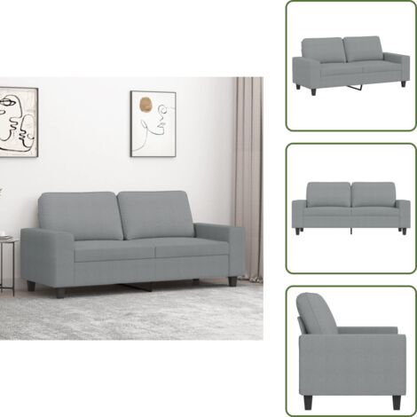 The Living Store Divano a 2 Posti Grigio Chiaro 140 cm in Tessuto - Divano in tessuto