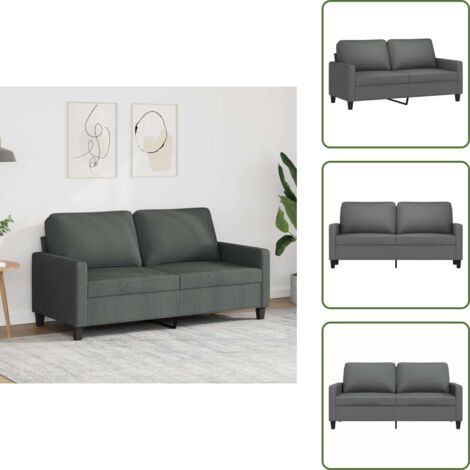 The Living Store Divano a 2 Posti Grigio Scuro 140 cm in Tessuto - Divano in tessuto