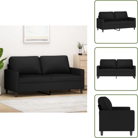 The Living Store Divano a 2 Posti Nero 140 cm in Velluto - Divano in velluto