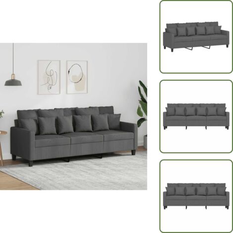 The Living Store Divano a 3 Posti Grigio Chiaro 180 cm in Tessuto - Divano in tessuto