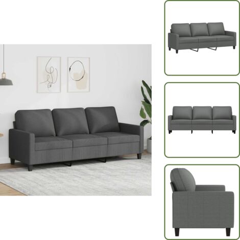 The Living Store Divano a 3 Posti Grigio Chiaro 180 cm in Tessuto - Divano in tessuto