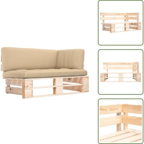 The Living Store Divano Angolare da Giardino su Pallet Legno di Pino Impregnato - Divano da giardino su pallet
