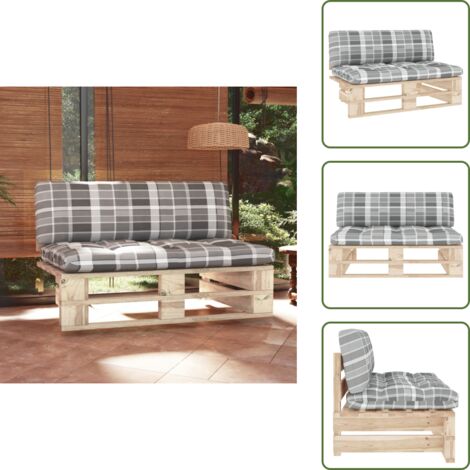 The Living Store Divano Centrale Giardino su Pallet in Legno di Pino Impregnato - Divano su pallet