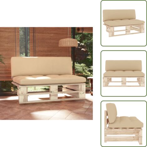 The Living Store Divano Centrale Giardino su Pallet in Legno di Pino Impregnato - Divano su pallet
