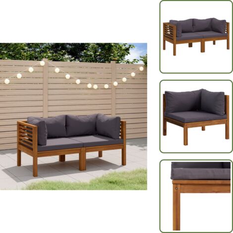 The Living Store Divano da Giardino 2 Posti con Cuscino Legno Massello di Acacia - Divano in legno