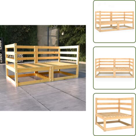 The Living Store Divano da Giardino a 2 Posti in Legno Massello di Pino - Divano in legno