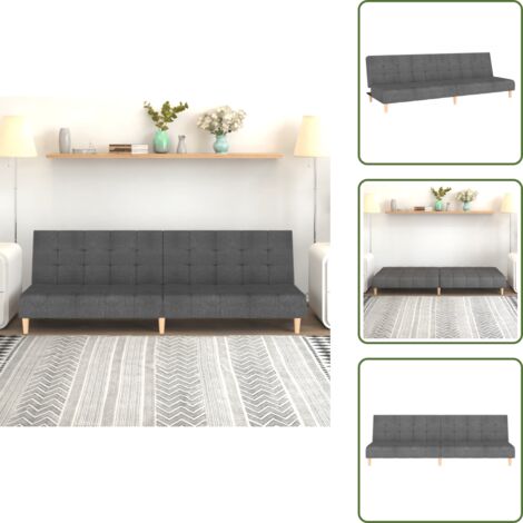 The Living Store Divano Letto a 2 Posti Grigio Chiaro in Tessuto - Letto a 2 posti