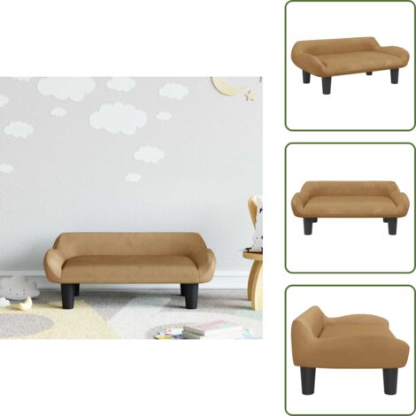 The Living Store Divano per Bambini Marrone 70x40x24 cm in Velluto - Divano morbido