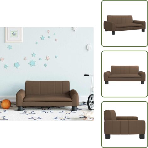 The Living Store Divano per Bambini Marrone 70x45x30 cm in Tessuto - Divano per bambini marrone