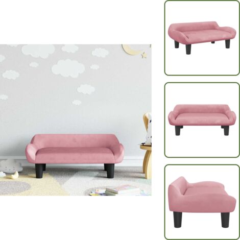The Living Store Divano per Bambini Rosa 70x40x24 cm in Velluto - Divano rosa