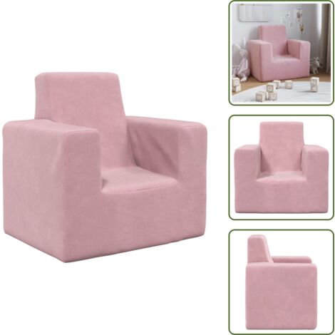 The Living Store Divano per Bambini Rosa in Morbido Peluche - Divano rosa