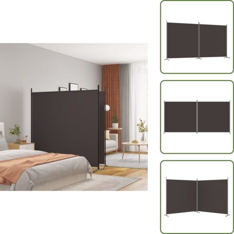 The Living Store Divisorio a 2 Pannelli Marrone 348x180 cm in Tessuto - Divisore a 2 pannelli