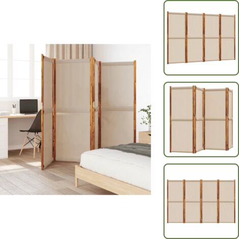 The Living Store Divisorio a 4 Pannelli Tortora 280x180 cm - Separazione interna