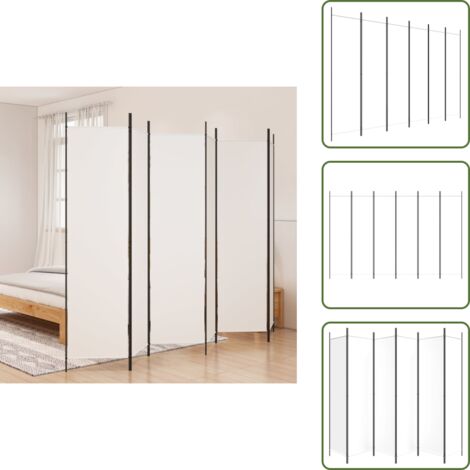 The Living Store Divisorio a 6 Pannelli Bianco 300x200 cm Tessuto - Divisore per stanze
