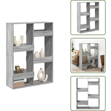 The Living Store Divisorio Grigio Sonoma 100x33x135 cm in Truciolato - Divisore in truciolato
