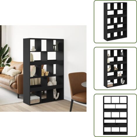 The Living Store Divisorio Stanza Nero 100x33x156,5 cm in Truciolato - Divisore per ambienti