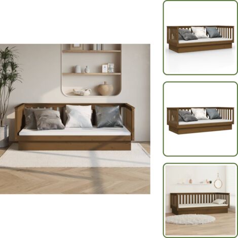 The Living Store Dormeuse Ambra 80x200 cm in Legno Massello di Pino - Divano letto