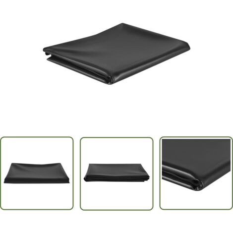 The Living Store Doublure d'étang Noir 4x8 m PVC 0,5 mm - Doublure D'étang - Liner D'étang - Revêtement D'étang - Bâche D'étang - Bâche Plastique