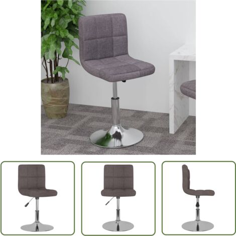 The Living Store Drehbarer Barhocker Taupe Stoff - Drehbarer Barhocker - Barstuhl - Küchenstuhl - Höhenverstellbarer Stuhl - Stahlgestell